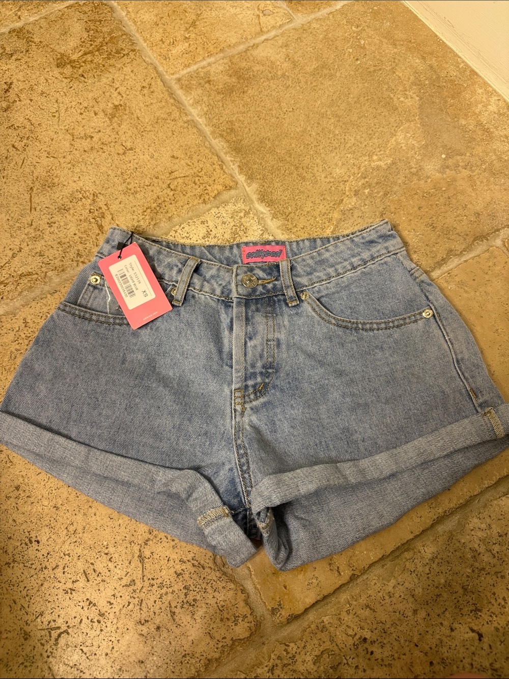 Edikted Jean Shorts Light Blue New with Tags